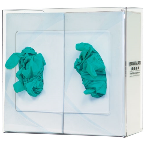 Glove Box Dispenser, Clear Acrylic, Double Questions & Answers