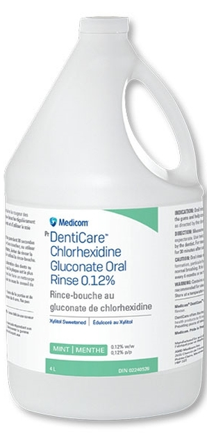 Medicom DentiCare Pro-Rinse 0.12% Chlorhexidine Gluconate 4 Litre Mint Questions & Answers